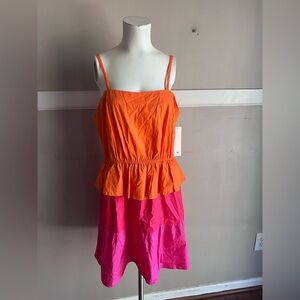 Vibrant Orange and Pink Women's Dress